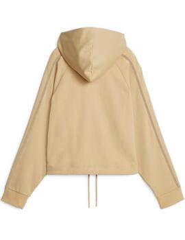 sudadera puma T7 sand dune beige de mujer.