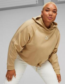 sudadera puma T7 sand dune beige de mujer.