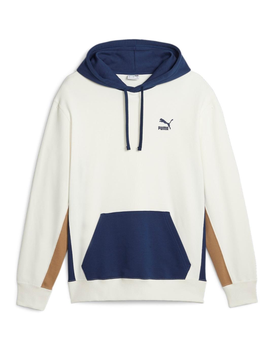 Comprar Sudadera Sin Capucha Hombre Puma Colorblock Blanco ▷