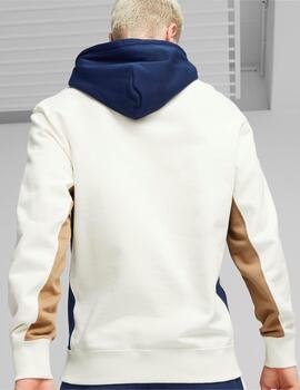 sudadera puma classic block blanco marino de hombre.