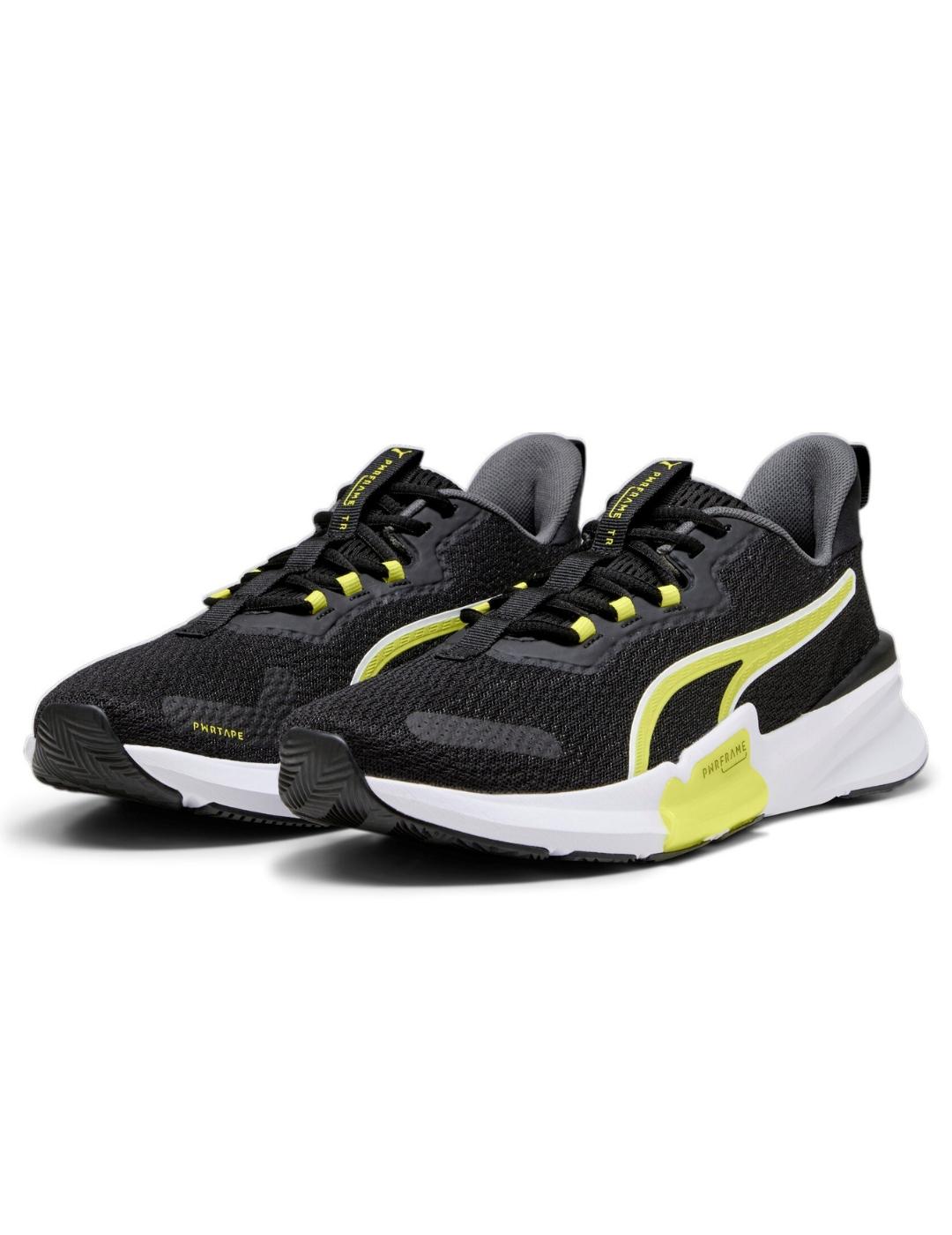 Zapatillas puma pwrframe tr 2 negro amarillo de hombre.