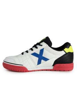 Zapatillas munich gresca kid 309 blanco negro rojo de niño.
