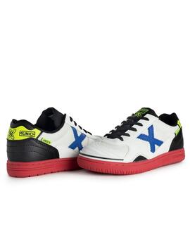 Zapatillas munich gresca kid 309 blanco negro rojo de niño.