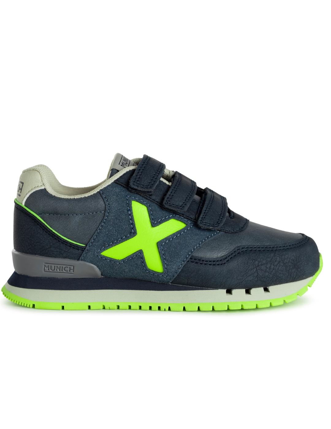 Munich Zapatilla Dash 17 Verde Kaki Azul Hombre