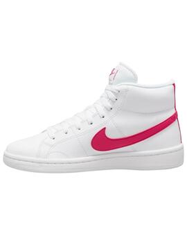 Zapatillas nike court royale 2 mid blanco rosa de mujer.
