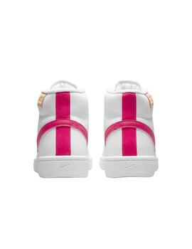 Zapatillas nike court royale 2 mid blanco rosa de mujer.