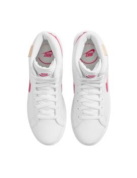 Zapatillas nike court royale 2 mid blanco rosa de mujer.