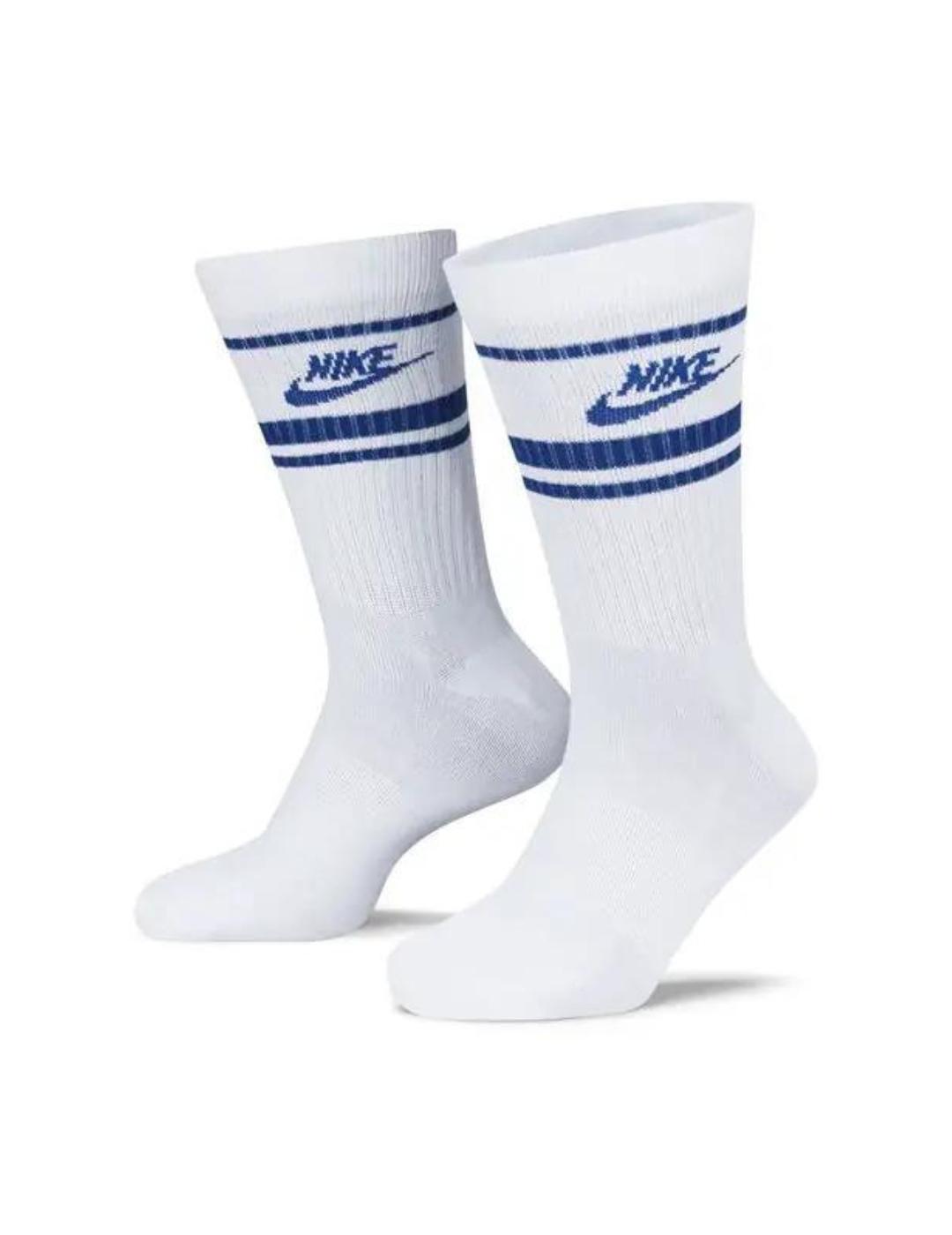 calcetines nike every day essential blanco azul unisex.