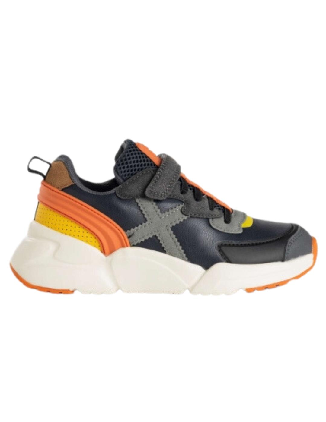 Zapatillas munich mini track vco 73 marino naranja de niño.