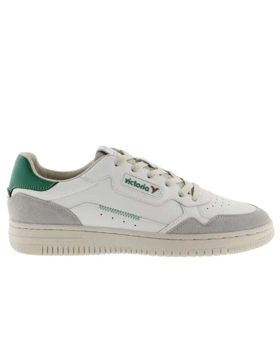 Zapatillas victoria basket c80 blanco verde de hombre.