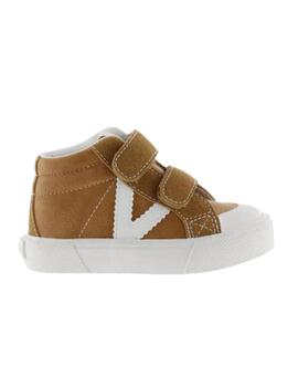 Zapatillas victoria tribu botín cuero marrón de niño.