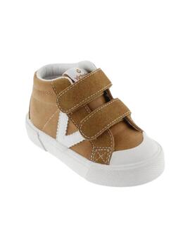 Zapatillas victoria tribu botín cuero marrón de niño.