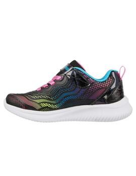 Zapatillas skechers jumpsters negro de niña.
