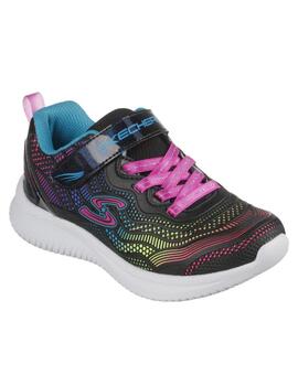 Zapatillas skechers jumpsters negro de niña.