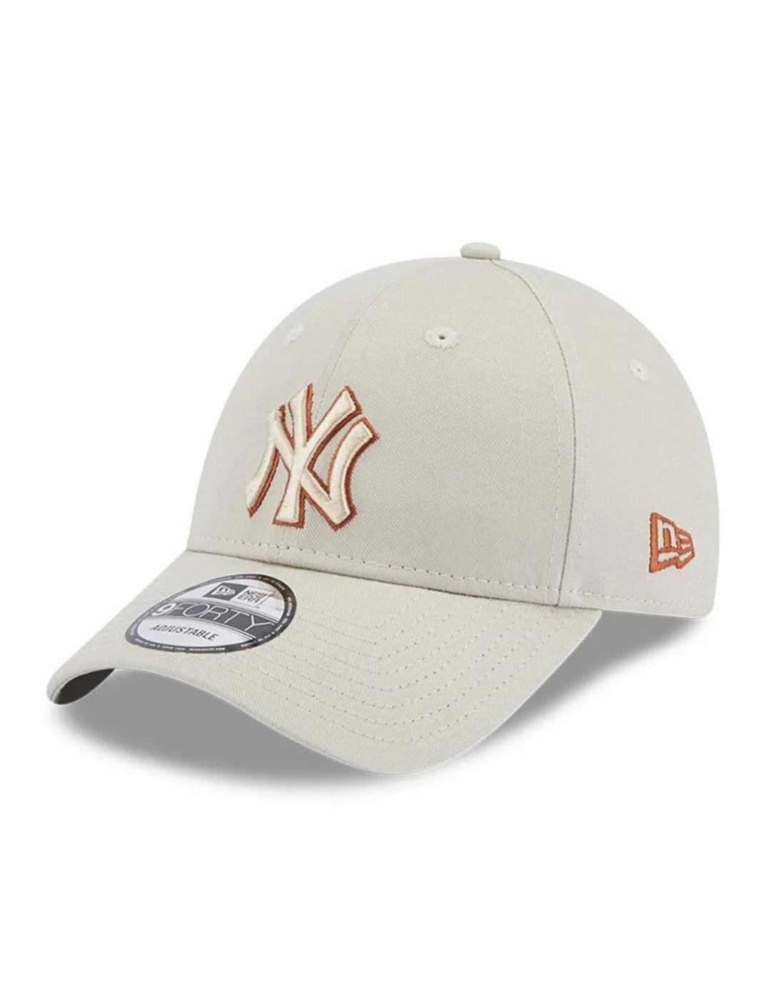 gorra new era 940 essential new york yankees beige unisex.