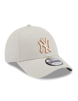 gorra new era 940 essential new york yankees beige unisex.
