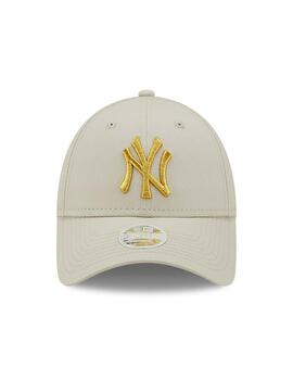 gorra new era essential 940 new york yankees beige de mujer.