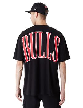 camiseta new era chicago bulls oversized negro unisex.