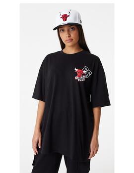 camiseta new era chicago bulls oversized negro unisex.