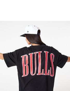 camiseta new era chicago bulls oversized negro unisex.
