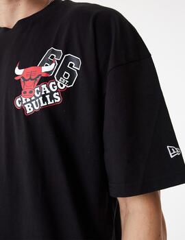 camiseta new era chicago bulls oversized negro unisex.