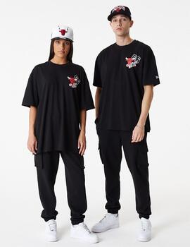 camiseta new era chicago bulls oversized negro unisex.