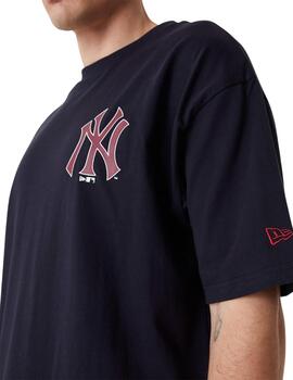 camiseta new era newyork yankees oversized marino unisex.