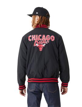 chaqueta bomber new era chicago bulls negro de hombre.