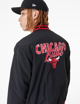 chaqueta bomber new era chicago bulls negro de hombre.