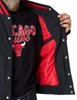 chaqueta bomber new era chicago bulls negro de hombre.