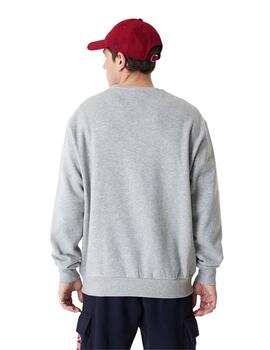 sudadera new era lifestyle crew neck gris de hombre.