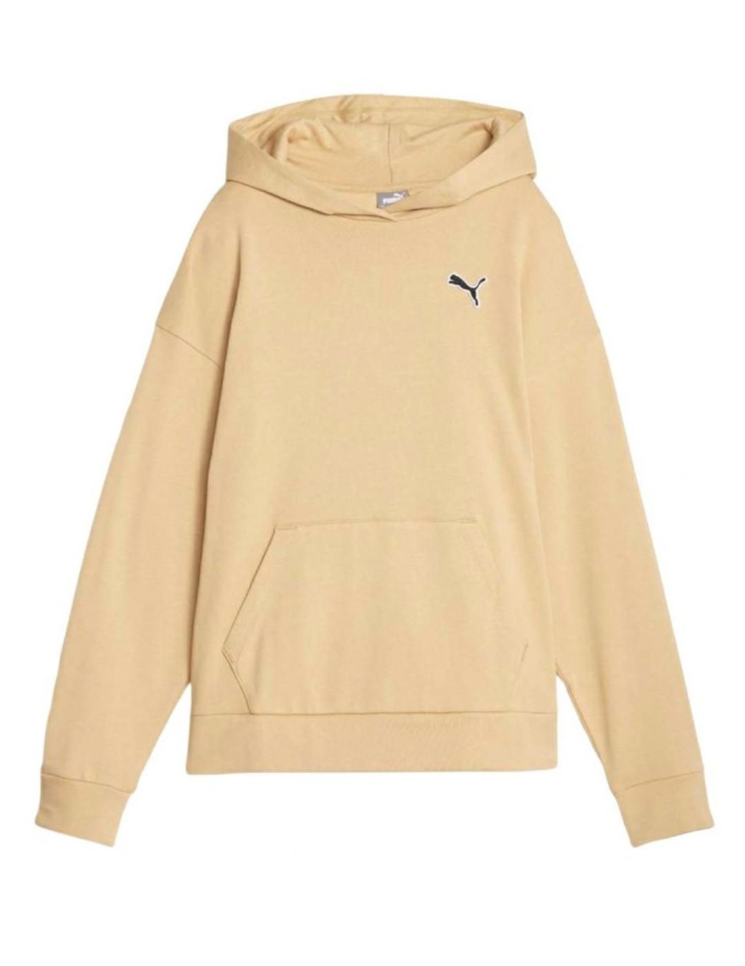 sudadera puma better essentials beige de mujer.