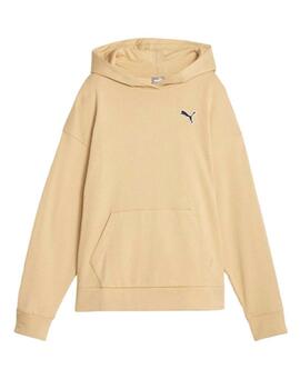 sudadera puma better essentials beige de mujer.