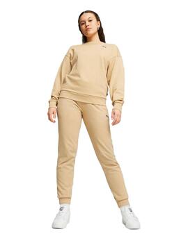 pantalon puma better essentials beige de mujer.