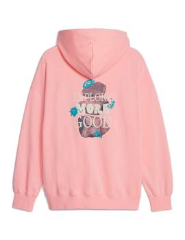 sudadera puma downtown os peach smoothie oversized de mujer.