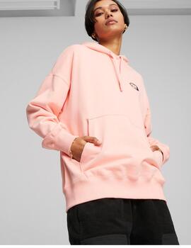 sudadera puma downtown os peach smoothie oversized de mujer.