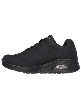 Zapatillas Skechers uno stand on air negro de mujer.