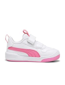 Zapatillas puma multiflex sl v inf blanco rosa de bebé.