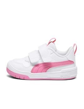 Zapatillas puma multiflex sl v inf blanco rosa de bebé.