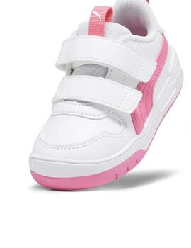 Zapatillas puma multiflex sl v inf blanco rosa de bebé.