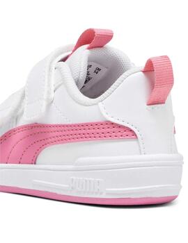 Zapatillas puma multiflex sl v inf blanco rosa de bebé.