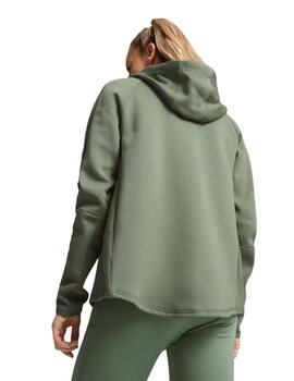 chaqueta puma evostripe full-zip verde de mujer.