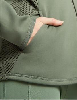 chaqueta puma evostripe full-zip verde de mujer.