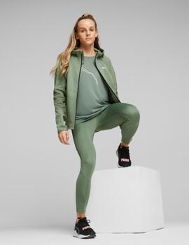 chaqueta puma evostripe full-zip verde de mujer.