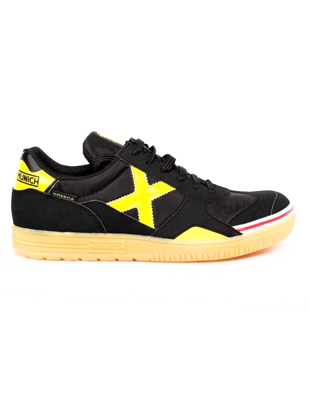 Inactivo Suelto Ligero Zapatilla de niño Munich Negro Amarillo