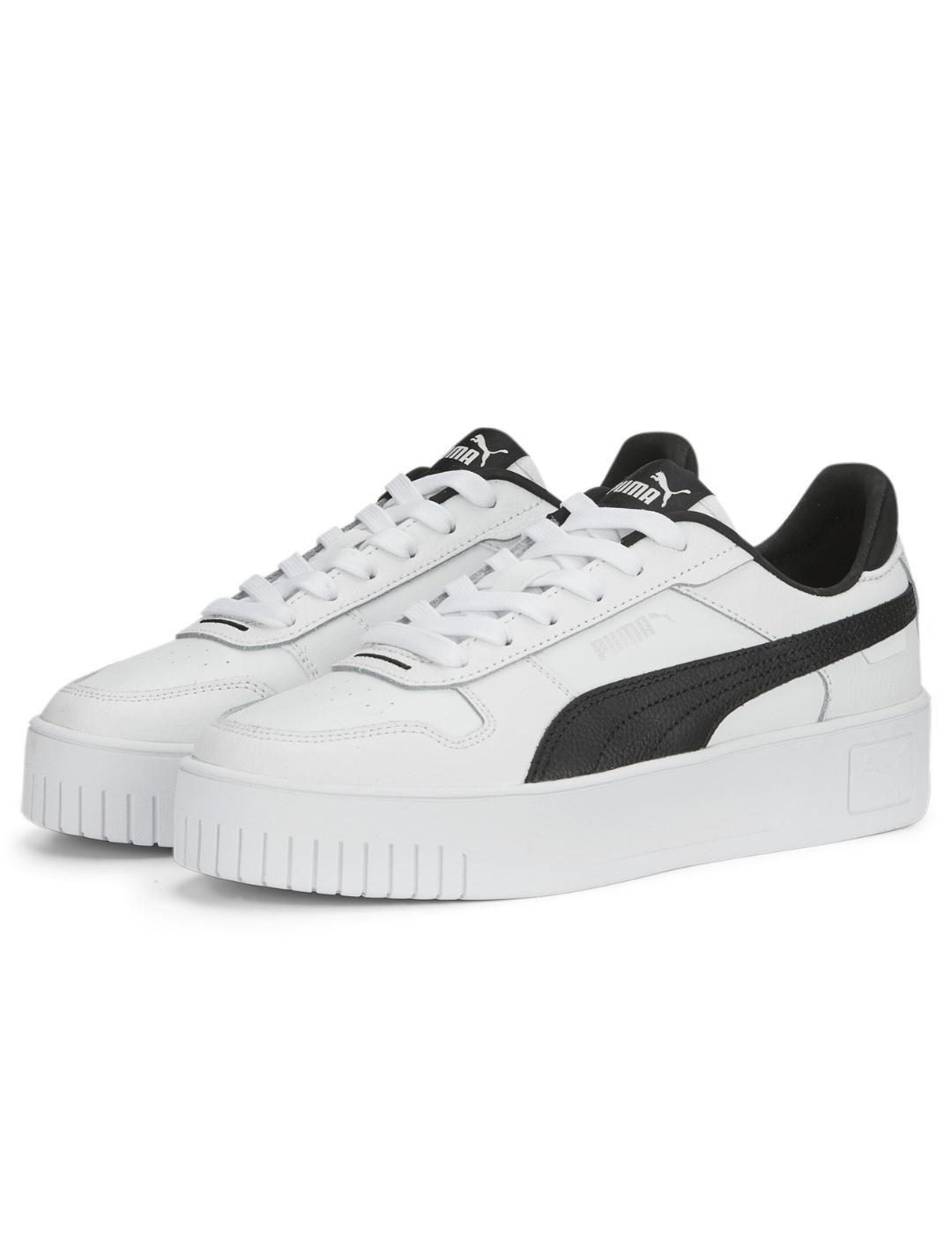 Zapatillas puma carina street blanco negro de mujer.