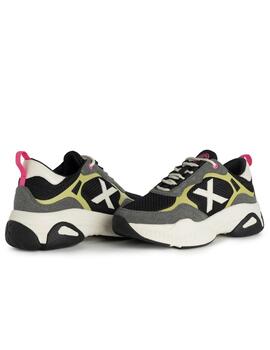 Zapatillas munich sabbia 04 negro gris de mujer.