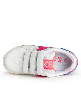 Zapatillas munich g3 kid vco indoor 381 blanco azul de niño.