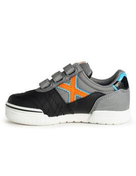 Zapatillas munich g3 vco indoor 383 gris naranja de niño.