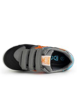 Zapatillas munich g3 vco indoor 383 gris naranja de niño.